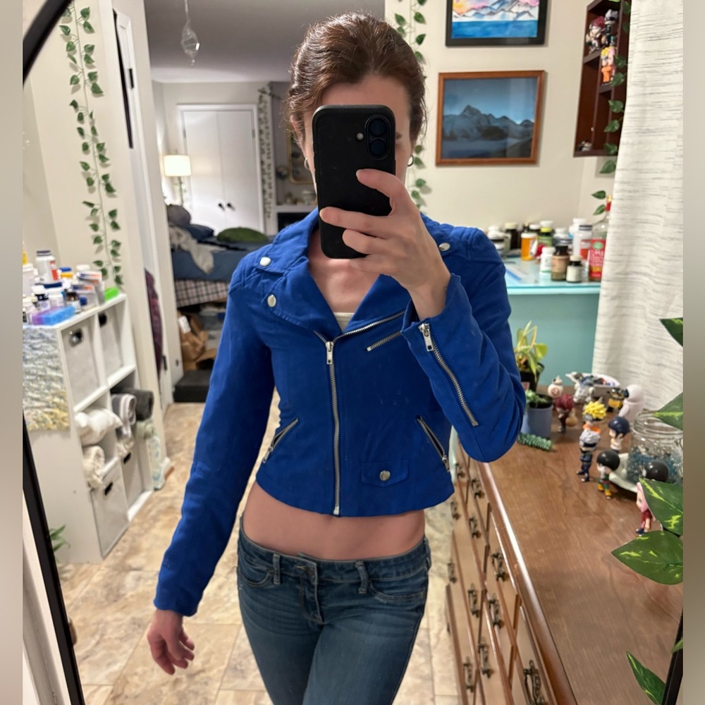 H&M Blue Suede Jacket